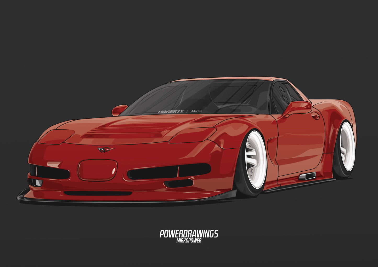 Corvette C5 Bagged Red
