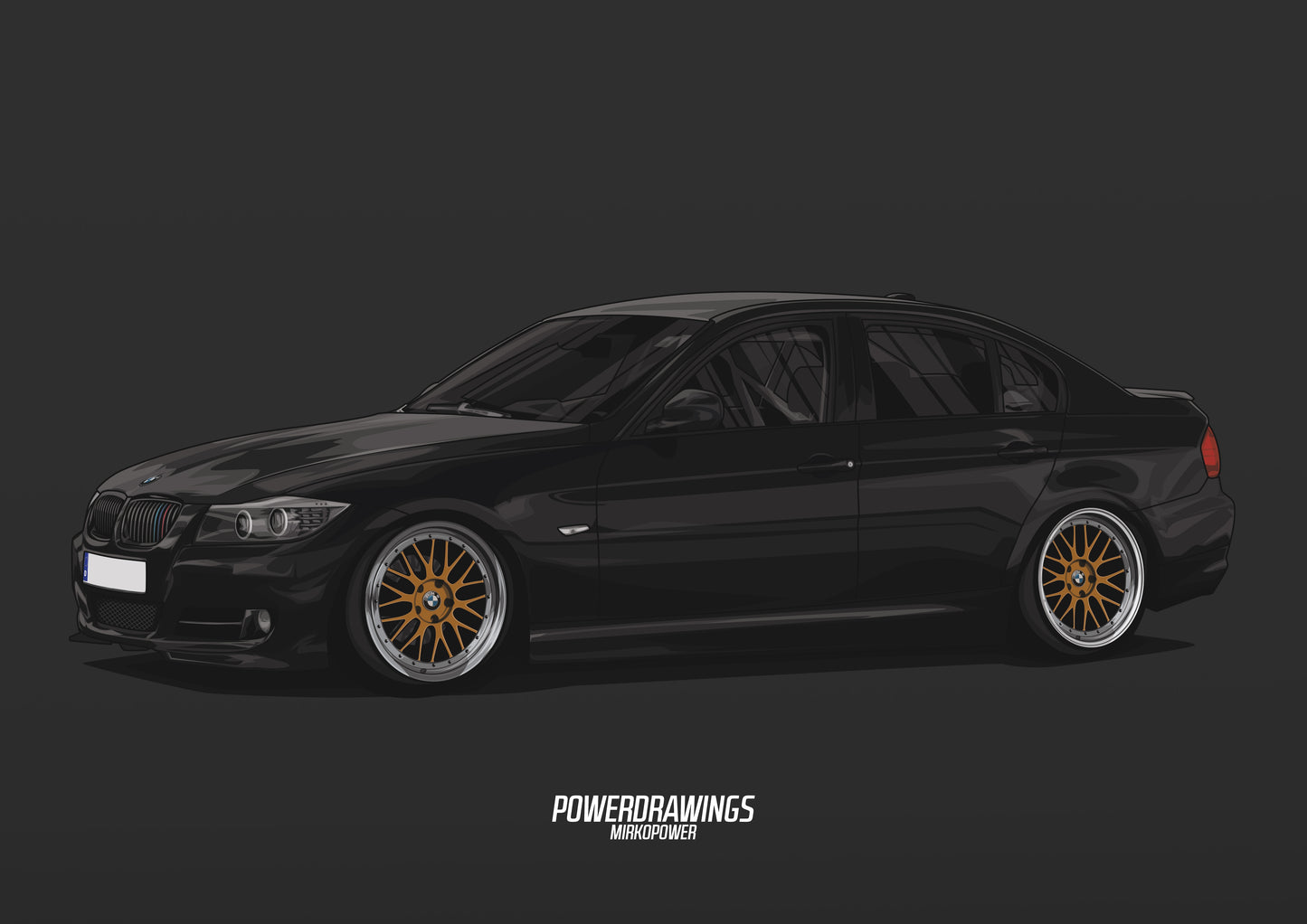 E90 335i BBS Black Gold