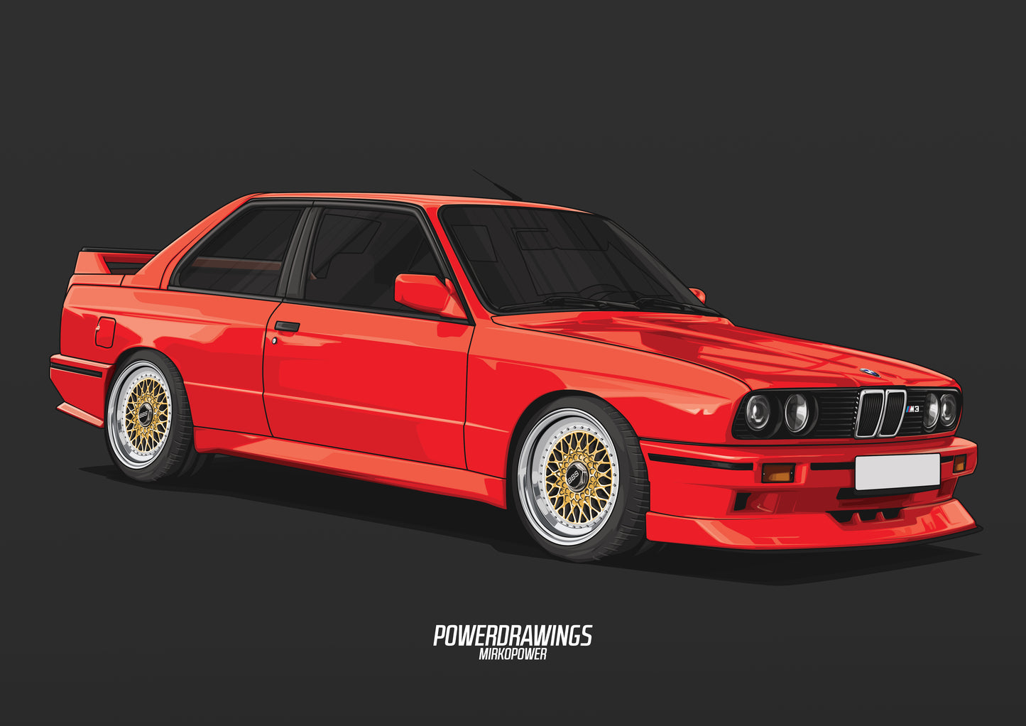 E30 M3 Red BBS