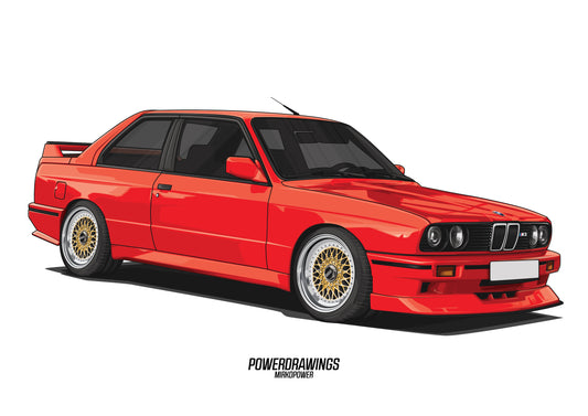 E30 M3 Red BBS